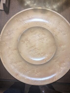 Vintage 60s Birdseye Maple Hand Turned Tray By Leavitt's PEI